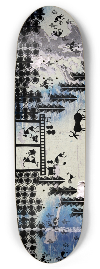 Indian tribal art football shape Retro Deck Football Shape