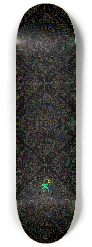 Flower of life - Glows in the dark! 8-1/4 Skateboard Deck
