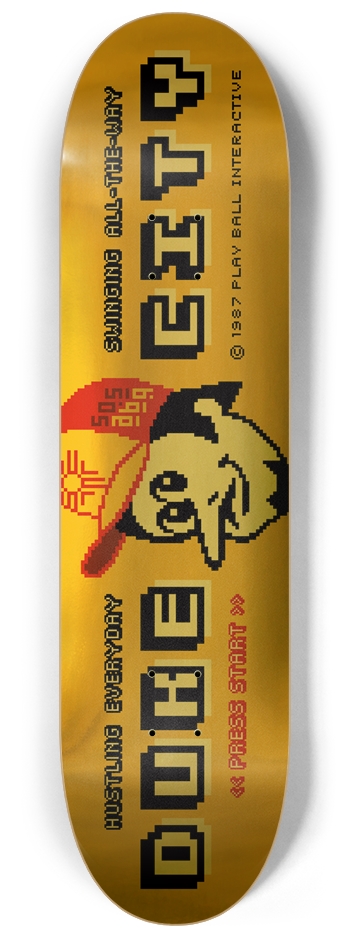 8-bit Duke 8-1/4 (V2) – GOLD FOIL 8-1/4 Skateboard Deck