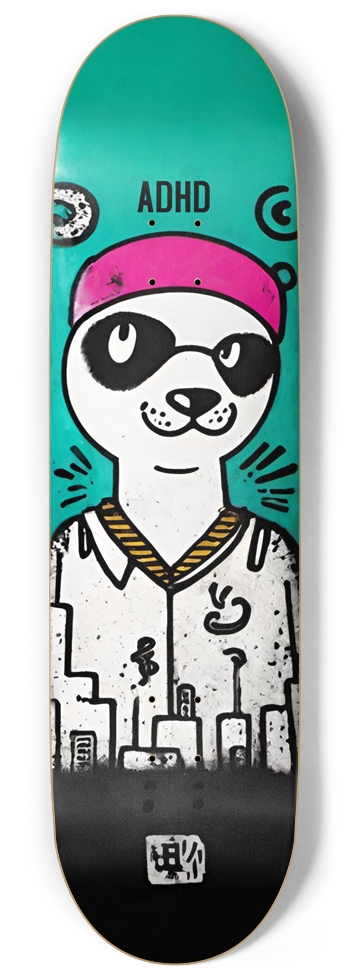 ADHD OXIE PANDA PUNK DECK 01 9 Inch Skateboard