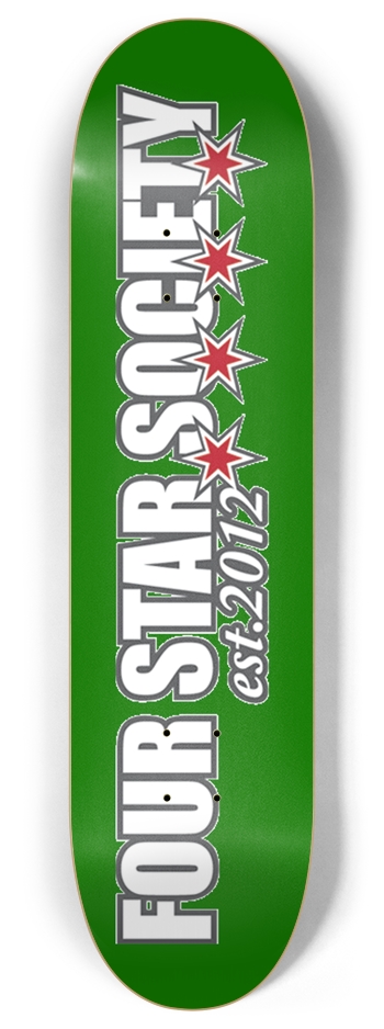 Four Star Society old school green 8 Inch Skateboard Deck