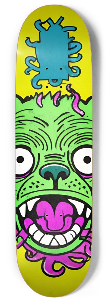 ADHD BRAIN BEAR PUNK DECK 01 9 Inch Skateboard