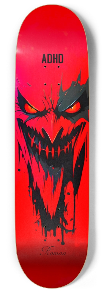 ADHD ROMAN SMILES DECK 01 9 Inch Skateboard