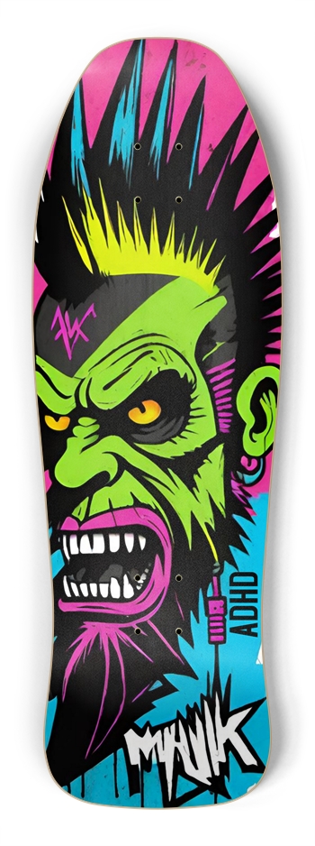 ADHD PUNK ROCKER RETRO DECK 03 Shredder Shape