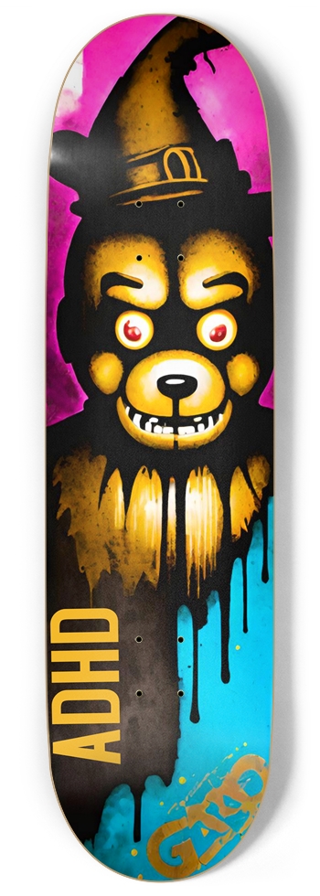 ADHD SMOKEY BEAR RETRO DECK 01 9 Inch Skateboard