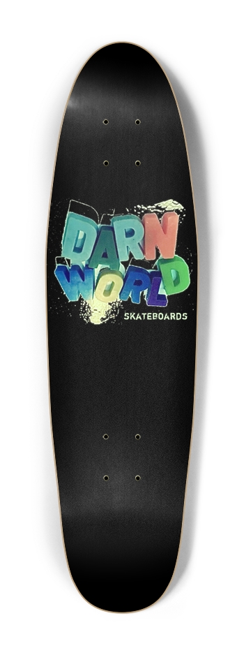 DW SKATEBOARDS Black 7.87” Glowgo Cruiser Shape