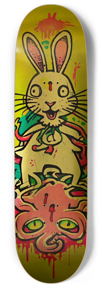 ADHD WHITE RABBIT PUNK DECK 01 GOLD FOIL 9 Inch Skateboard