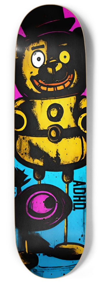 ADHD TRICKY STIX RETRO DECK 01 9 Inch Skateboard