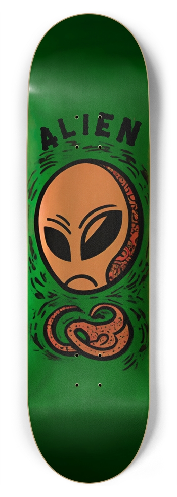 ALIEN YO BRAIN DECK 01 GOLD FOIL 8-3/4 Inch Skateboard