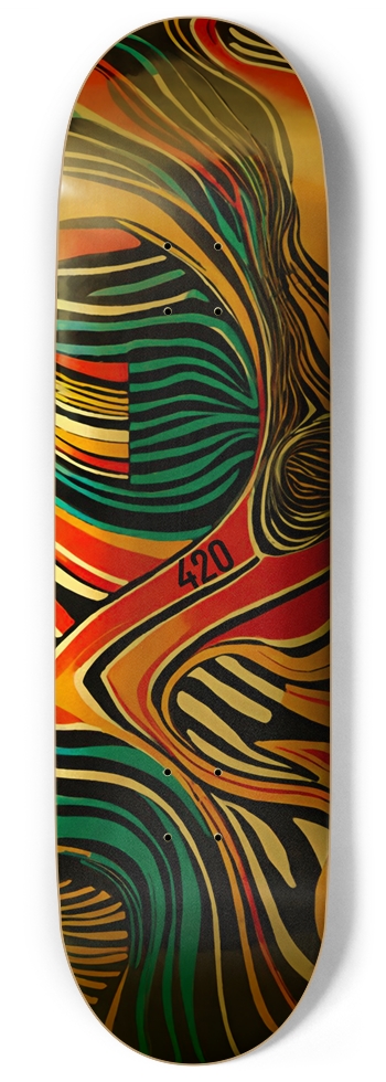 AGENT 420 ROLLER DECK 03 Gold Foil 9 Inch Skateboard