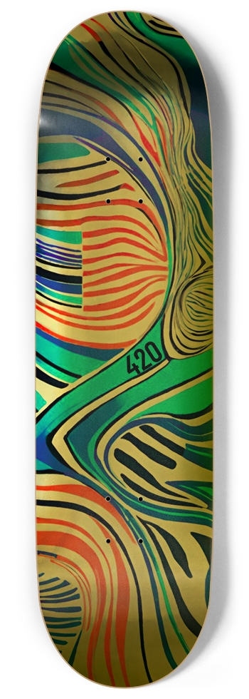 AGENT 420 ROLLER DECK 04 Gold Foil 9 Inch Skateboard
