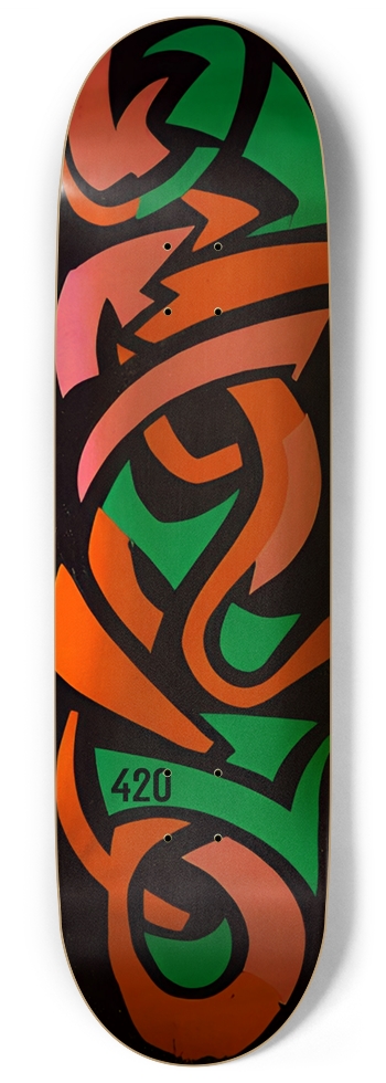 AGENT 420 Rocker Deck 01 Gold Foil 9 Inch Skateboard