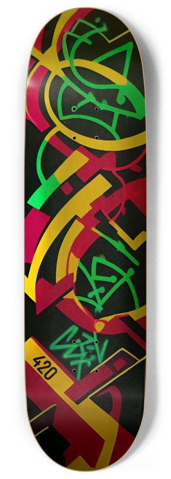 AGENT 420 Rocker Deck 02 Gold Foil 9 Inch Skateboard