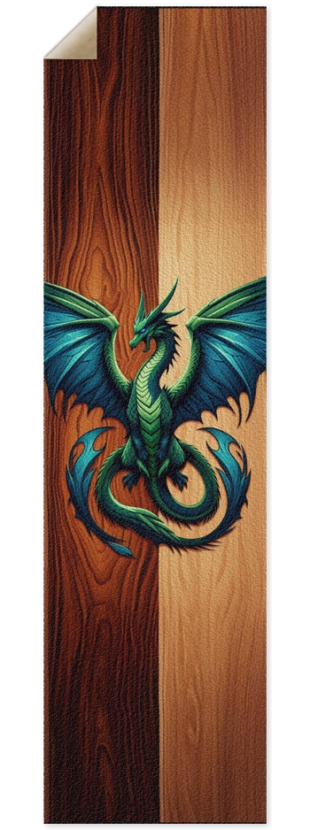 Dragon on Two Tone Maple Custom Griptape 9 x 33 Inch Griptape