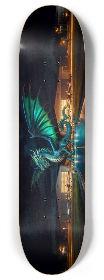 Dragon at Airport 2 Custom Skateboard 8 Inch Skateboard Deck