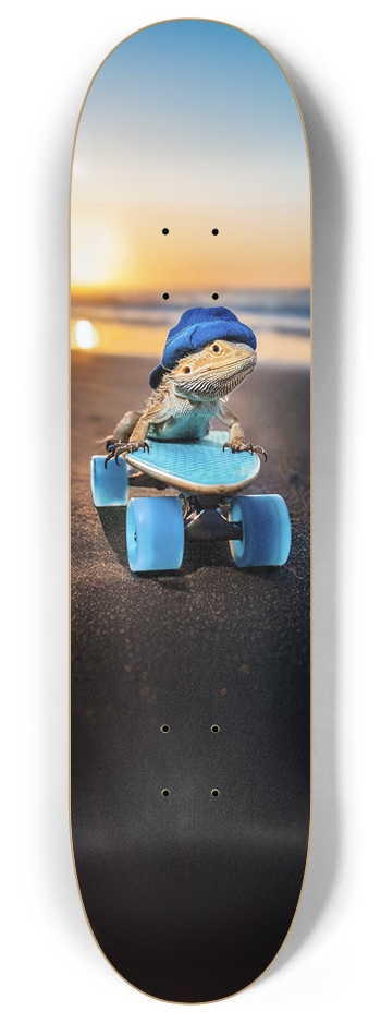 Blue Bearded Dragon Custom Skateboard