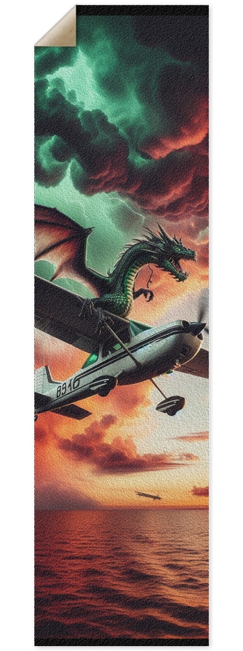 Dragon and Plane in Storm Custom Griptape 9 x 33 Inch Griptape