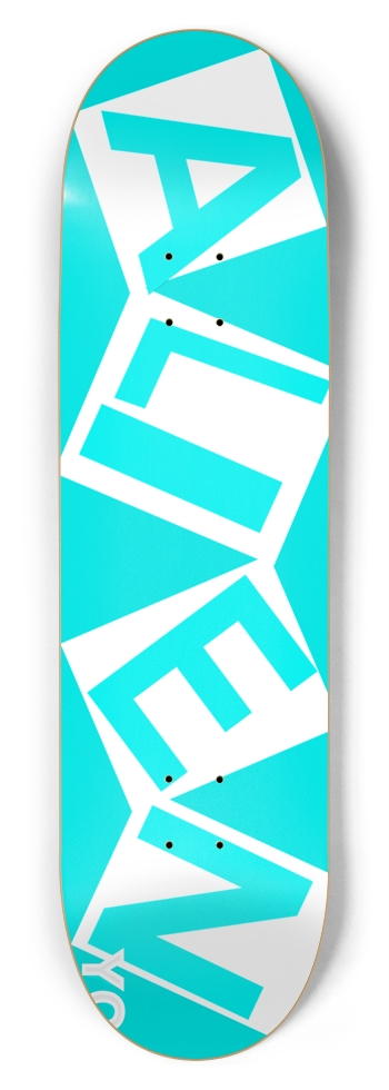 ALIEN YO! CURB NEON BLUE DECK 01 8-3/4 Inch Skateboard