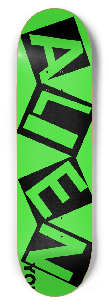 ALIEN YO! CURB CLASSIC GREEN DECK 01 8-3/4 Inch Skateboard
