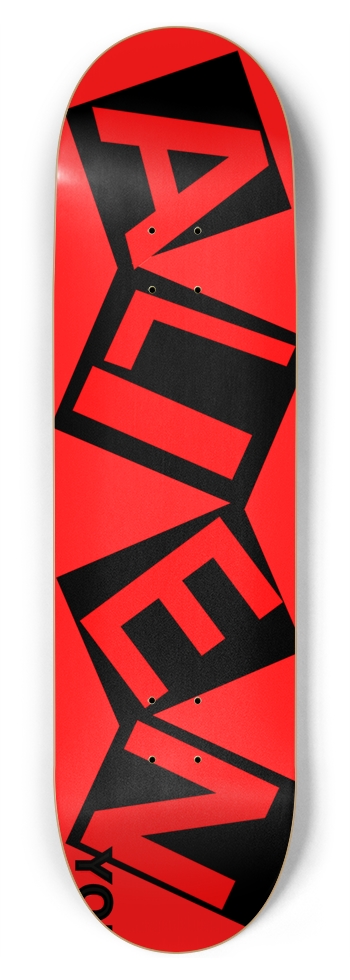 ALIEN YO! CURB CLASSIC RED DECK 01 8-3/4 Inch Skateboard