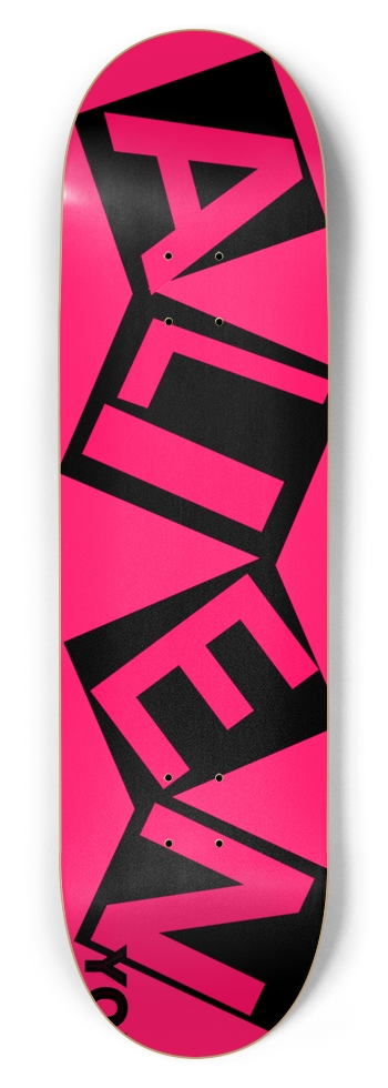 ALIEN YO! CURB CLASSIC PINK DECK 02 8-3/4 Inch Skateboard