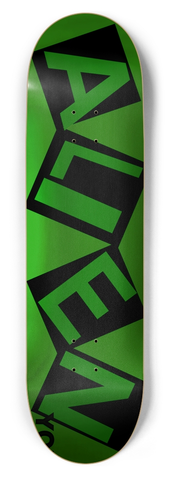 ALIEN YO! CURB CLASSIC GREEN DECK 02 8-3/4 Inch Skateboard