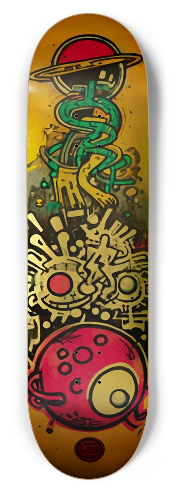 ALIEN YO MADNESS DECK 01 Gold Foil 8-3/4 Inch Skateboard