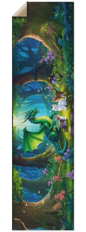 Young Dragon with Kittens Griptape 9 x 33 Inch Griptape