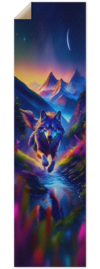 Wolf Colorful Custom Griptape 9 x 33 Inch Griptape