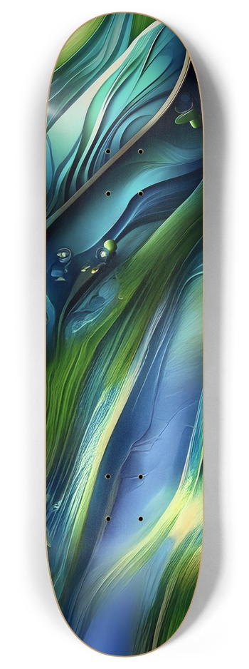 Green Waves 8 Inch Skateboard Deck