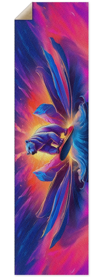 Polar Bear Surfing through glaciers 9 x 33 Inch Griptape