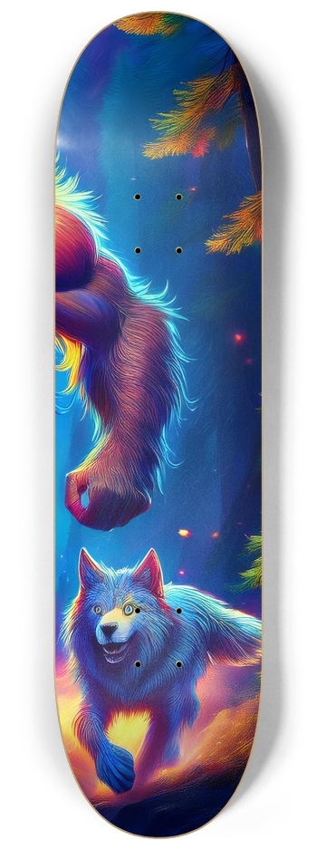 Sasquatch and wolf wall art #3 8-1/4 Skateboard Deck
