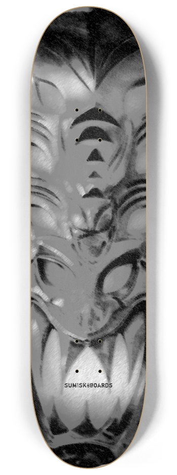 sum1sk8boards demon tiki b&w 8-1/4 Skateboard Deck