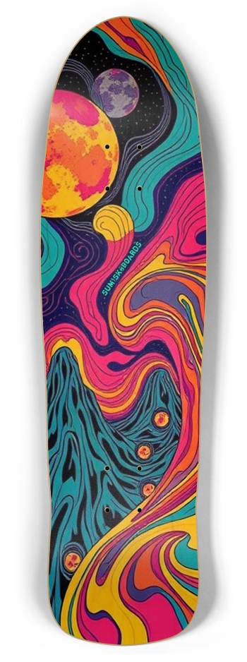 sum1sk8boards cosmic galaxy rocket shape board  Retro Rocket