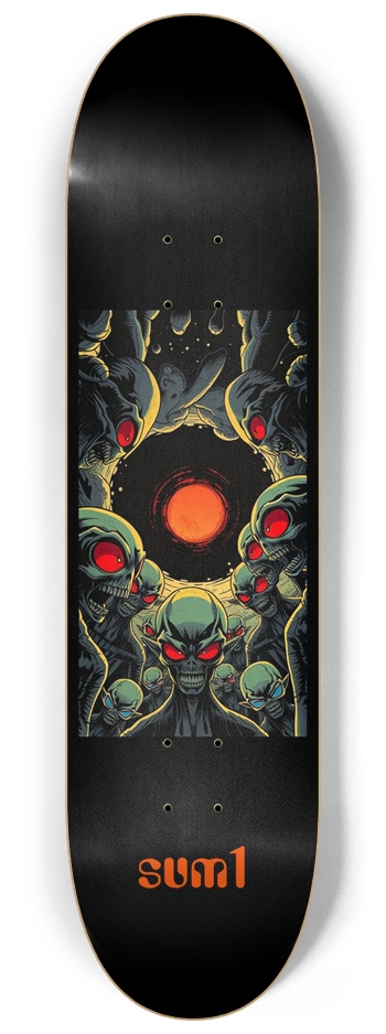 sum1sk8boards aliens black hole 8 1/4 board 