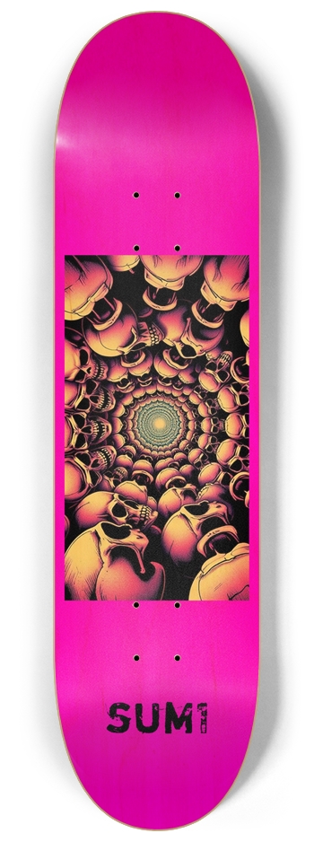 sum1sk8boards pink spiral skeleton 8 1/4 board