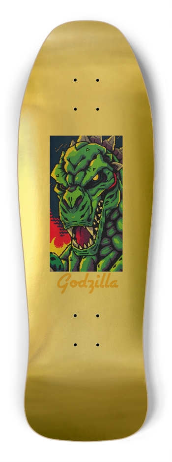 BIGGIE 8BIT GODZILLA DECK GOLD FOIL LIMITED EDITION 001 Shredder Shape
