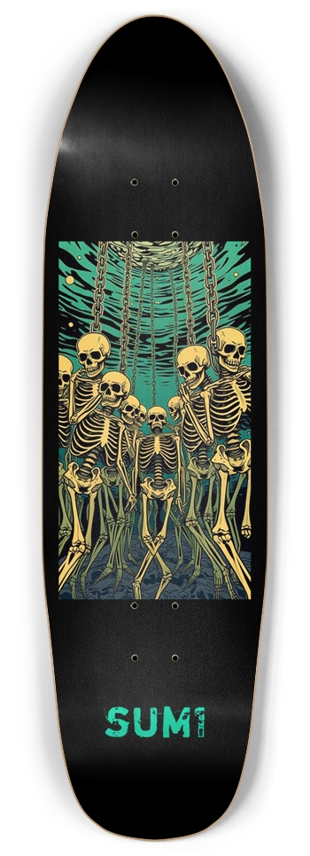 sum1sk8boards chained skeletons punk nose pool board 