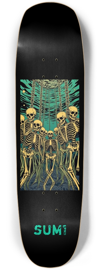 sum1sk8boards chained skeletons square nose board