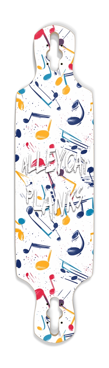Musical Notes Skateboard Drop Through Longboard
