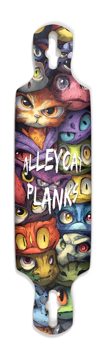 Little Monster Faces Skateboard Drop Through Longboard