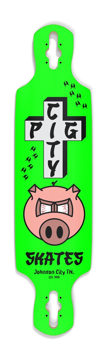 Pig City Custom Skateboard Drop Through Longboard