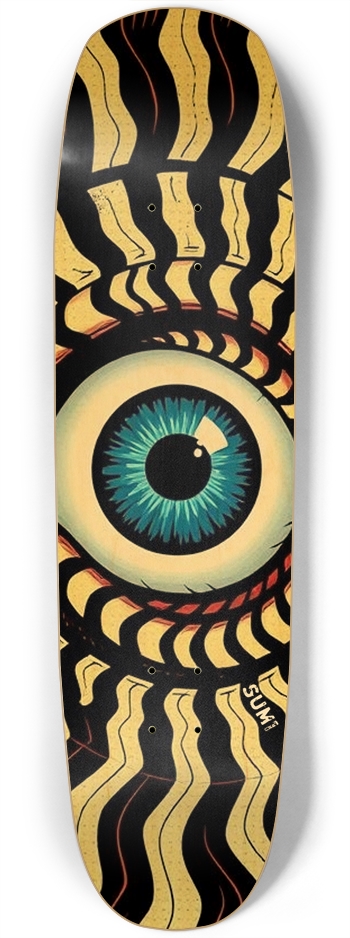 sum1sk8boards eyeball spiral square nose board