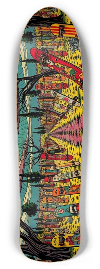 sum1sk8boards skateboard graveyard retro rocket shape board