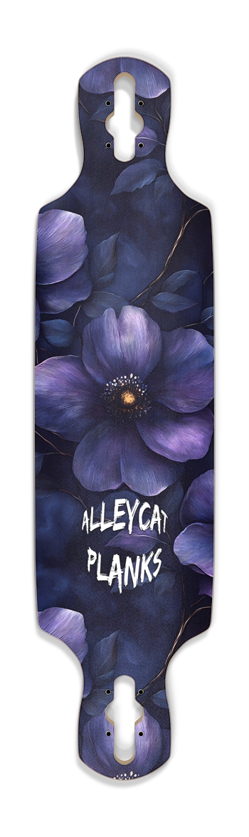 Dark Floral Skateboard Drop Through Longboard