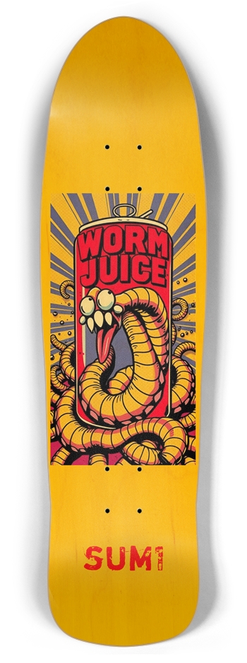 sum1sk8boards worm juice retro rocket shape board 