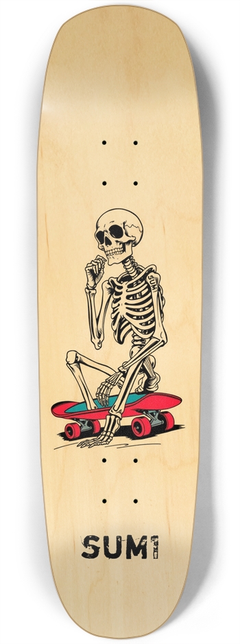 sum1sk8boards thinking skeleton 2 square nose board 