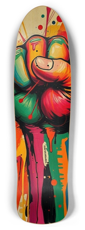 sum1sk8boards fist retro rocket shape board 