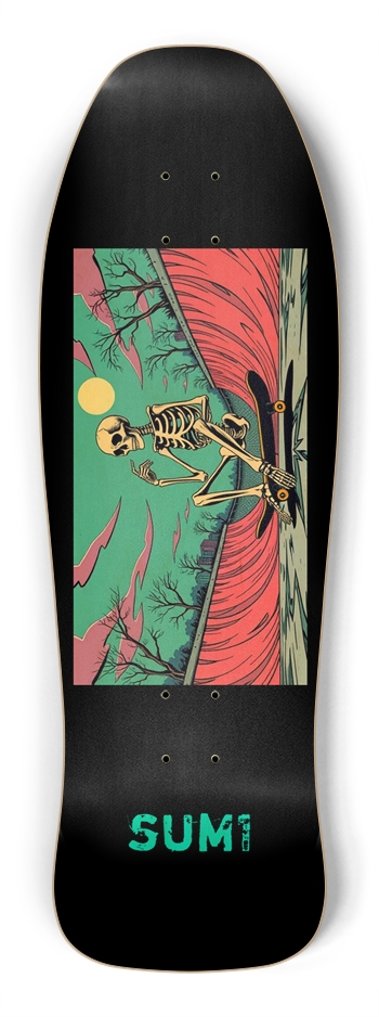 sum1sk8boards thinking skeleton shredder shape board