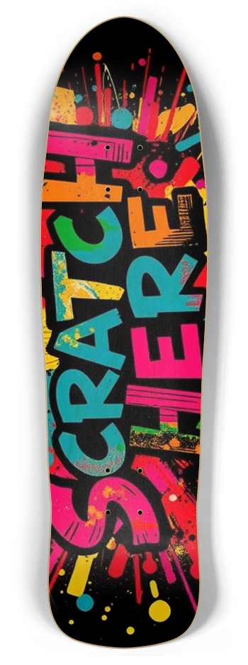 sum1sk8boards scratch here retro rocket shape board 